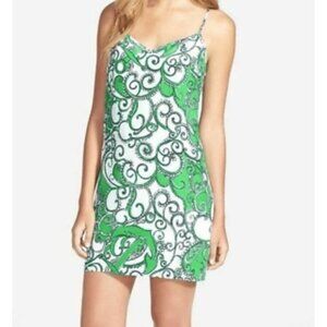 Lilly Pulitzer Southern Charm Dusk Dress‎ Silk Go Go Green Size XS